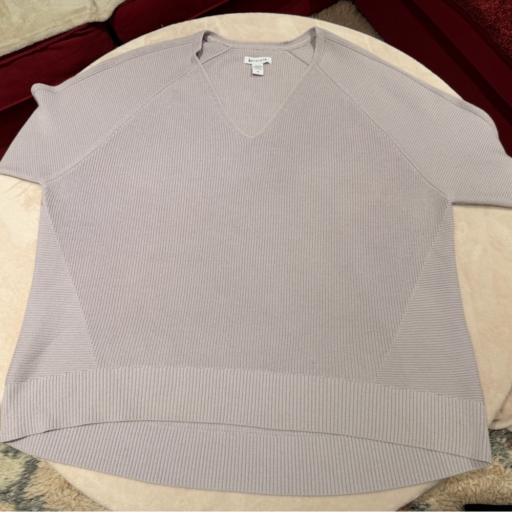 Athleta Women's V-Neck Hanover Sweater in Light purple plus size